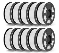 TECBEARS PLA+ Filamento 1.75 mm 10 kg, Upgrade PLA+ 2.0 Filamento per Stampante 3D più Robusto e più Resistente, Precisione Dimensionale +/- 0,02 mm, 10 Bobine, 1 kg per Bobina (Bianco*10)