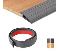 TECDW 100X5cm Soglia di Dislivello Pavimento Autoadesivo, Flessibile profilo di transizione pavimento, Pvc profilo di raccordo per pavimenti Per Per porte, piastrelle e moquette (ven. grigio scuro)