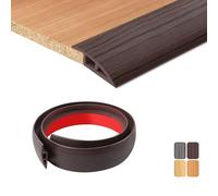 TECDW 100X5cm Soglia di Dislivello Pavimento Autoadesivo, Flessibile profilo di transizione pavimento, Pvc profilo di raccordo per pavimenti Per Per porte, piastrelle e moquette (venatura noce nero)