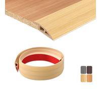 TECDW 100X7cm Soglia di Dislivello Pavimento Autoadesivo, Flessibile profilo di transizione pavimento, Pvc profilo di raccordo per pavimenti Per Per porte, piastrelle e moquette (legno naturale)