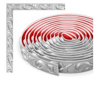 TECDW Modanatura Adesiva Flessibile, Cornice Adesiva per Pareti, boiserie adesiva, Per armadi, pareti, decorazioni per la casa (Argento-3)
