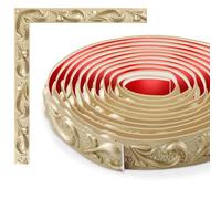 TECDW Modanatura Adesiva Flessibile, Cornice Adesiva per Pareti, boiserie adesiva, Per armadi, pareti, decorazioni per la casa (Champagne Oro-3)