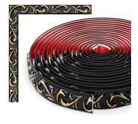 TECDW Modanatura Adesiva Flessibile, Cornice Adesiva per Pareti, boiserie adesiva, Per armadi, pareti, decorazioni per la casa (Nero con oro-6)