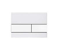 TECEsquare plaque de commande WC verre pour technique à deux quantités, 9240800, 9240800, Colorazione: Vetro bianco lucido, bottoni bianchi lucidi