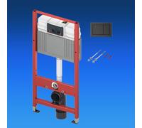 TECE Base WC Elemente Vorwand 112 cm Incasso Cassetta doppio scarico Nera
