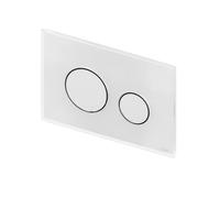 Piastra attuatore WC TECEloop vetro TECEloop per tecnologia a doppia quantità, Colorazione: Vetro Bianco, Bottone Bianco