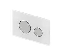 Plaque d'actionnement TECE WC Verre TECEloop pour la technologie à double quantité, 9240659, 9240659, Colorazione: vetro bianco, bottoni cromo opaco