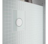 Piastra attuatore orinatoio TECEloop vetro TECEloop con cartuccia, Colorazione: Vetro Bianco, Bottone Bianco - 9242650