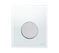 Piastra attuatore orinatoio TECEloop vetro TECEloop con cartuccia, Colorazione: vetro bianco, bottoni cromo opaco