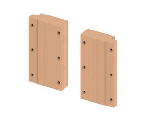 TECE profil set di piastre in legno per il supporto di maniglie di supporto pieghevoli, 9042008, profil [Elementi ad Incasso > Accessori per Elementi Incasso]