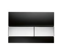 Attuatore WC TECEsquare in vetro per tecnologia a doppio scarico, 92408, Colorazione: vetro nero, bottone cromato lucido - 9240807