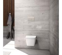 TECEsquare II WC a spinta in vetro, per tecnologia a doppio scarico, 92408, Colorazione: Sabbia di vetro beige satinato