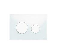 Piastra attuatore WC TECEloop vetro TECEloop per tecnologia a doppia quantità, Colorazione: Vetro Bianco, Bottone Bianco