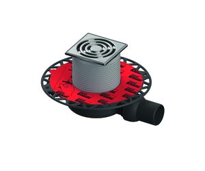 TECEdrainpoint S 112 Set dévacuation, super plat, avec bride universelle Seal System, avec cadre grille en inox, 3601102, 3601102