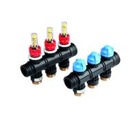 TECEfloor Distributeur de circuit de chauffage en plastique, module de raccordement avec indicateur de débit, 77390030, 77390030, Versione: 3 circuiti di riscaldamento
