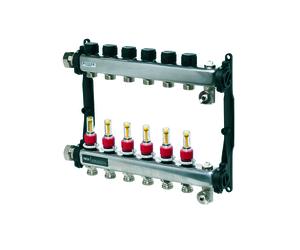 TECEfloor Distributeur pour circuit de chauffage en acier inoxydable, avec indicateur de débit, 77310007, 77310007, Versione: 7 circuiti di riscaldamento