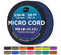 TECEUM Micro Paracord - Navy Blue - 1,18 mm x 38,1 m - Micro Utility Cord - Corda sottile intrecciata Paracord Nylon Poliestere - Ricambio per campanelli a vento - Corda resistente di sopravvivenza