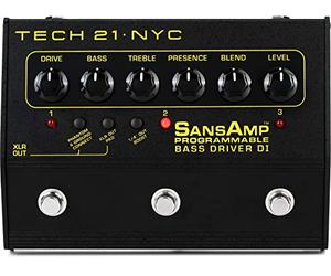 Tech 21 PBDR Preamplificatore a Pedale 3 Canali per Basso, Completamente Programmabile