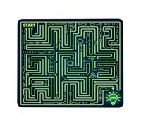 Tech Circuit Board Maze Futuristic Piccolo Mouse Pad | Modello circuito al neon, simboli di codifica, decorazione per ufficio programmatore, regalo appassionato di tecnologia