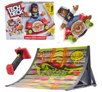 Tech Deck Shred N' Blast Sk8board, skateboard giocattolo motorizzato per le dita con rider e rampa per acrobazie ad alta velocità e salti vertiginosi, giocattoli per bambini e bambine dai 6 anni in su