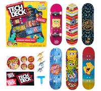 Tech Deck, Spongebob Sk8shop Fingerboard Bonus Pack, Mini Skateboard da Collezione Personalizzabili, Giocattoli per Bambini da 6 Anni in su