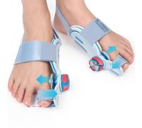 Tech Love Alluce Valgo Correttore Cuscinetto Gel Rinfrescante,Piastra Di Correzione Per Tutore Alluce Valgo Per Dita Dei Piedi Con 3 Diverse Staffe Di Fissaggio Guida Per Dita Dei Piedi Blu 2 Pezzi