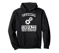 Tech Nerd Y2K Ingegnere Software di Supporto Tecnico Non pagato Ufficiale Felpa con Cappuccio
