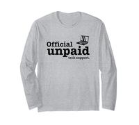 Tech Nerd Y2K Ingegnere Software di Supporto Tecnico Non pagato Ufficiale Maglia a Manica