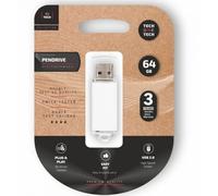 TECH ONE TECH Basic 64GB USB 2.0 Pendrive bianca appendibile 22g