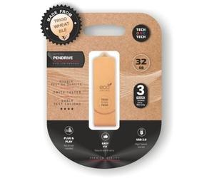 TECH ONE TECH Ecotech Chiavetta USB 2.0 biodegradabile in paglia di grano da 32 GB