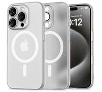 TECH PROTECT MagSlim Case - Custodia magnetica trasparente, ricarica magnetica senza fili, compatibile con iPhone 16 Pro Max, bianco opaco