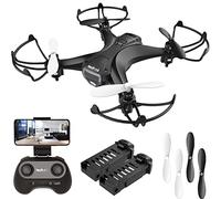 tech rc Mini Drone con Telecamera HD con Due Batterie Funzione di Sospensione Altitudine Un Pulsante di Decollo/Atterraggio,modalità Senza Testa Protezioni 360°per Bambini e Principianti Buon Regalo