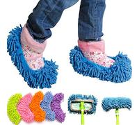 Tech Star Ciabatte pattine Mop con Frange Cattura Polvere in Microfibra ottime per Pulizia Pavimenti e adattabili a Scopa Mop - Taglia Unica Colore Casuale