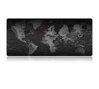 Tech Stor3 Tappetino XL mappa del mondo Gaming Mouse pad, 80 x 30 cm, World Map con base antiscivolo in gomma,aderente e liscio,adatta ad ogni mouse, tastiera e laptop (mappa mondo, 80x30)