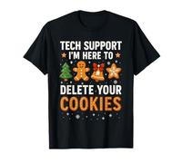 Tech Support Here to Delete Cookies Funny Christmas Maglietta