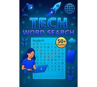 Tech-Themed Word Search Book: Easy-to-Read Print, Medium size 6×9 Inches Over 50 Puzzles