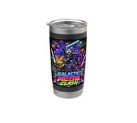 Tech War Cats Clash, Space Cats Illustration Graphic Cartoon Bicchiere termico in acciaio inox doppia parete