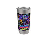Tech War Cats Clash, Space Cats Illustration Graphic Cartoon Bicchiere termico in acciaio inox doppia parete