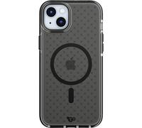 tech21 Evo Check - Custodia protettiva per iPhone 15 Plus, compatibile con MagSafe, protezione dagli urti, colore: Smokey/Nero