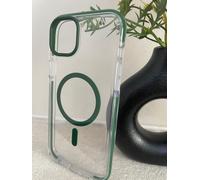 Tech21 Evo Crystal Clear Moss Green Tough Strong Case Per Apple iPhone 15 Plus