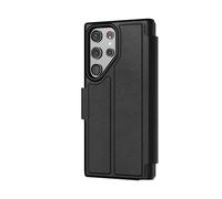 tech21 EvoLite - Custodia a portafoglio per Galaxy S23 Ultra, con 3 scomparti per schede, colore: nero