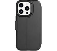 tech21 EvoLite - Custodia a portafoglio per iPhone 16 Pro, con 3 scomparti per schede, protezione dagli urti, colore: nero