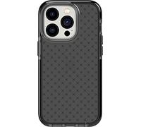 tech21 iPhone 14 Pro Evo Check - Custodia protettiva antiurto e sottile, con protezione FlexShock Multi-Drop da 5,5 m e pulsanti extra, colore: nero fumo