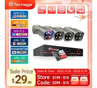 Techage 4K 5MP 8MP Sistema di telecamere di sorveglianza H.265 8CH POE NVR Kit rilevamento umano Allarme luce rossa-blu CCTV P2P Video Audio