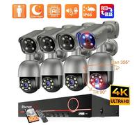 Techage 4K 8MP Kit telecamera di sicurezza visione notturna Smart AI rilevamento avviso di posta elettronica sistema di telecamere di sorveglianza CCTV per la casa all'aperto