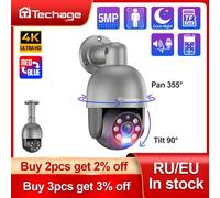 Techage 5MP 8MP 4K PTZ Sicurezza POE Telecamera IP CCTV Sorveglianza 4K Videocamera Esterna Ai Rilevamento Umano Audio Bidirezionale ONVIF