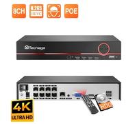 Techage H.265 4K 8CH PoE NVR 2MP 3MP 5MP Videoregistratore a disco rigido di rete Sicurezza domestica CCTV Sorveglianza DVR per telecamera IP PoE