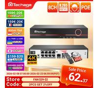 Techage H.265 4K 8CH PoE NVR 2MP 3MP 5MP Videoregistratore a disco rigido di rete Sicurezza domestica CCTV Sorveglianza DVR per telecamera IP PoE