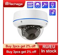 Techage H.265 4MP 5MP Indoor Dome POE Camera Audio unidirezionale custodia antivandalismo in metallo IPC P2P per videosorveglianza CCTV