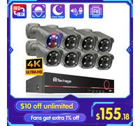Techage H.265 8CH 5MP 8MP 4K POE Sistema di telecamere AI Full Color Night VIsion Face Detection CCTV Video Kit di sorveglianza di sicurezza